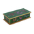 Reverse painted glass decorative box, 'Butterfly Jubilee in Emerald' - Reverse Painted Glass Butterfly Decorative Box in Emerald