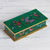 Reverse painted glass decorative box, 'Butterfly Jubilee in Emerald' - Reverse Painted Glass Butterfly Decorative Box in Emerald (image 2c) thumbail