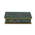 Reverse painted glass decorative box, 'Butterfly Jubilee in Emerald' - Reverse Painted Glass Butterfly Decorative Box in Emerald