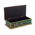 Reverse painted glass decorative box, 'Butterfly Jubilee in Emerald' - Reverse Painted Glass Butterfly Decorative Box in Emerald