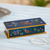 Reverse painted glass decorative box, 'Butterfly Jubilee in Cyan' - Reverse Painted Glass Butterfly Decorative Box in Cyan thumbail