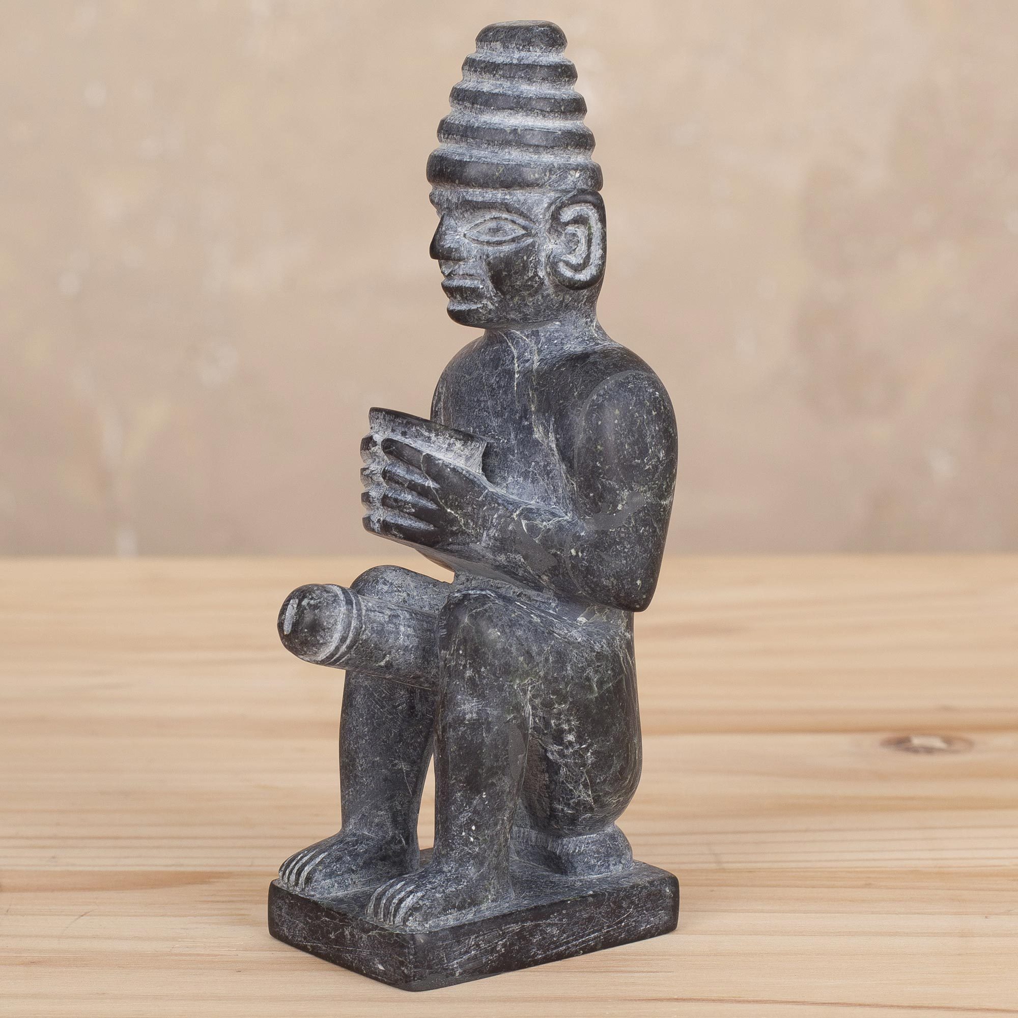 Handcrafted Serpentine Fertility Doll Sculpture from Peru Fertility