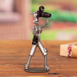 Auto part sculpture, 'Say Cheese' - Recycled Auto Part Sculpture of a Photographer from Peru