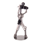 Auto part sculpture, 'Say Cheese' - Recycled Auto Part Sculpture of a Photographer from Peru