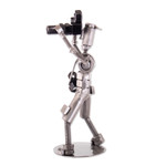 Auto part sculpture, 'Say Cheese' - Recycled Auto Part Sculpture of a Photographer from Peru