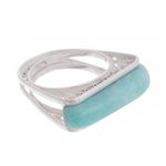 Amazonite filigree cocktail ring, 'Royal Pedestal' - Amazonite Sterling Silver Filigree Cocktail Ring from Peru