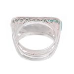 Amazonite filigree cocktail ring, 'Royal Pedestal' - Amazonite Sterling Silver Filigree Cocktail Ring from Peru