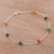 Agate anklet, 'Leisurely Walk' - Multicolored Agate and Sterling Silver Anklet from Peru
