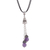 Amethyst pendant necklace, 'Berry Pendulums' - Purple Amethyst Gemstone Pendant Necklace from Peru