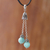 Amazonite pendant necklace, 'Berry Pendulums' - Natural Amazonite Pendant Necklace on Cotton Cord from Peru (image 2) thumbail