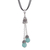 Amazonite pendant necklace, 'Berry Pendulums' - Natural Amazonite Pendant Necklace on Cotton Cord from Peru thumbail