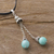 Amazonite pendant necklace, 'Berry Pendulums' - Natural Amazonite Pendant Necklace on Cotton Cord from Peru (image 2b) thumbail