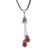 Achat-Anhänger-Halskette - Achat- und Silberanhänger-Halskette an Baumwollkordel aus Peru
