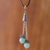 Amazonite pendant necklace, 'Floral Pendulums' - Amazonite Pendant Necklace on Cotton Cord from Peru (image 2) thumbail