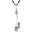Amazonite pendant necklace, 'Floral Pendulums' - Amazonite Pendant Necklace on Cotton Cord from Peru thumbail
