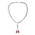 Agate pendant necklace, 'Floral Pendulums' - Agate and Silver Pendant Necklace on Cotton Cord from Peru