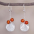 Carnelian dangle earrings, 'Harmonious Fruit' - Round Carnelian and Silver Dangle Earrings from Peru thumbail