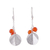 Carnelian dangle earrings, 'Harmonious Fruit' - Round Carnelian and Silver Dangle Earrings from Peru (image 2a) thumbail