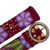 Wool belt, 'Garden Fashion in Cherry' - Embroidered Floral Wool Belt in Cherry from Peru