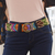 Wool belt, 'Inca Flowers' - Hand-Embroidered Floral Wool Belt from Peru thumbail