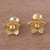 Gold plated sterling silver stud earrings, 'Glistening Petals' - Flower-Shaped 18k Gold Plated Stud Earrings from Peru (image 2) thumbail