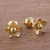 Gold plated sterling silver stud earrings, 'Glistening Petals' - Flower-Shaped 18k Gold Plated Stud Earrings from Peru (image 2b) thumbail