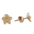 Gold plated sterling silver stud earrings, 'Glistening Petals' - Flower-Shaped 18k Gold Plated Stud Earrings from Peru (image 2c) thumbail