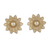 Gold plated sterling silver stud earrings, 'Gleaming Lotus' - Floral Gold Plated Sterling Silver Stud Earrings from Peru thumbail