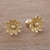 Gold plated sterling silver stud earrings, 'Gleaming Lotus' - Floral Gold Plated Sterling Silver Stud Earrings from Peru (image 2b) thumbail