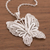Sterling silver filigree pendant necklace, 'Paradise Flight' - Sterling Silver Filigree Butterfly Necklace from Peru (image 2b) thumbail