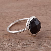 Featured review for Obsidian single stone ring, Magic Pulse