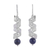 Lapis lazuli filigree dangle earrings, 'Spiral Dance' - Spiral Lapis Lazuli Filigree Dangle Earrings from Peru thumbail