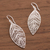 Sterling silver filigree dangle earrings, 'Spiritual Leaves' - Sterling Silver Filigree Leaf Dangle Earrings from Peru (image 2b) thumbail