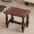 Cedar and leather bench, 'Contemporary' (small) - Handcrafted Traditional Cedar Wood Leather Accent Table  thumbail