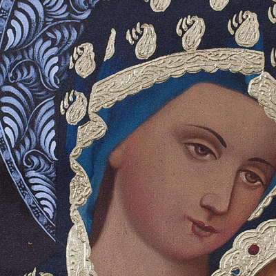 „Jungfrau der ewigen Hilfe“ – Religiöses surrealistisches Gemälde von Jesus und Maria aus Peru