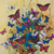 'Butterfly Jungle' (2017) - Colorful Modern Painting of Butterflies from Peru