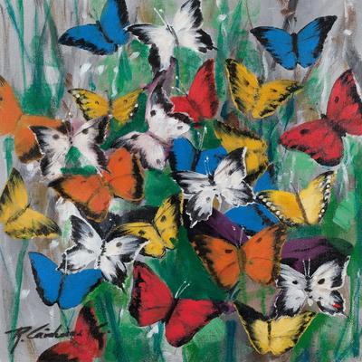 Freestyle Painting of Colorful Butterflies from Peru
