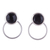 Obsidian drop earrings, 'Sweet Rings' - Natural Obsidian and Sterling Silver Drop Earrings from Peru thumbail