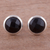 Obsidian drop earrings, 'Sweet Rings' - Natural Obsidian and Sterling Silver Drop Earrings from Peru (image 2b) thumbail
