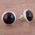 Obsidian drop earrings, 'Sweet Rings' - Natural Obsidian and Sterling Silver Drop Earrings from Peru (image 2c) thumbail