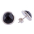 Obsidian drop earrings, 'Sweet Rings' - Natural Obsidian and Sterling Silver Drop Earrings from Peru (image 2d) thumbail