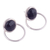 Obsidian drop earrings, 'Sweet Rings' - Natural Obsidian and Sterling Silver Drop Earrings from Peru (image 2g) thumbail