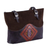 Wool accent leather tote, 'Cosmovision' - Handcrafted Wool Accent Leather Tote in Brown from Peru (image 2d) thumbail