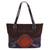 Wool accent leather tote, 'Cosmovision' - Handcrafted Wool Accent Leather Tote in Brown from Peru (image 2e) thumbail