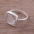Quartz cocktail ring, 'Beautiful Soul' - Square Quartz and Sterling Silver Cocktail Ring from Peru (image 2b) thumbail