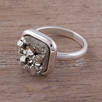 Pyrite cocktail ring, 'Beautiful Soul'