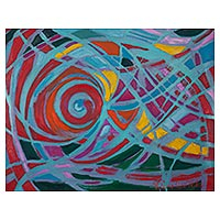 'Harmony of Colors' (2016) - Colorful Expressionist Abstract Painting from Peru