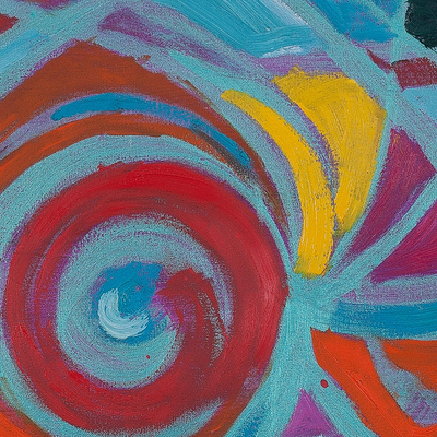 'Armonía de colores' (2016) - Colorida pintura abstracta expresionista de Perú