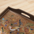 Reverse painted glass tray, 'Countryside Garden' - Reverse Painted Glass Tray with Bird and Floral Motifs (image 2b) thumbail