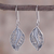 Sterling silver filigree dangle earrings, 'Spiraling Veins' - Sterling Silver Filigree Leaf Dangle Earrings from Peru thumbail